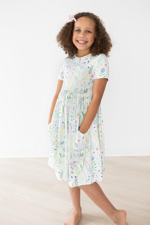 spring-dandelion-floral-s-s-pocket-twirl-dress Mila &  Rose - Sophia's Style--12-24M--2